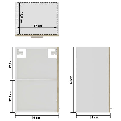 Hanging Glass Cabinet Sonoma Oak 40x31x60 cm Engineered Wood Payday Deals