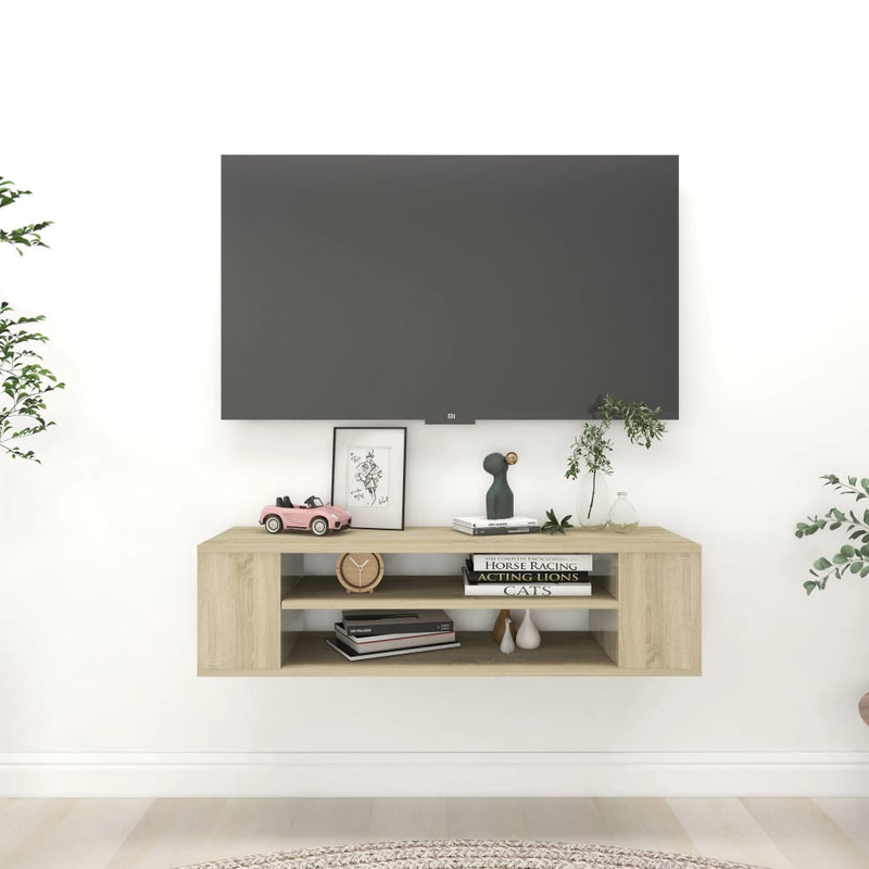 Hanging TV Cabinet Sonoma Oak 100x30x26.5 cm Engineered Wood Payday Deals