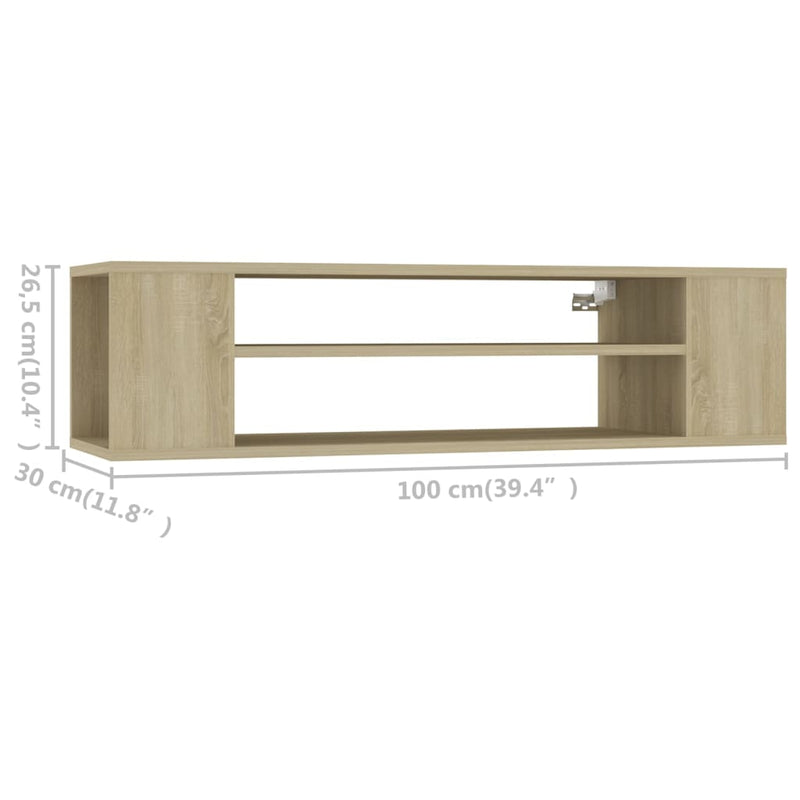 Hanging TV Cabinet Sonoma Oak 100x30x26.5 cm Engineered Wood Payday Deals