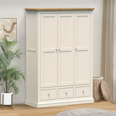 Hannah Wardrobe French Provincial 3 Door 3 Drawer Wardrobe