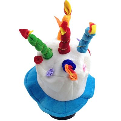 Happy BIRTHDAY CAKE HAT Party Costume Bday Fancy Dress with Candles Gift  - Blue Payday Deals