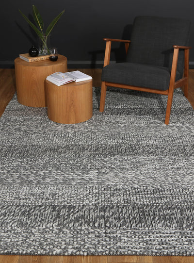 Harlow Grace Charcoal Wool Blend Rug Payday Deals