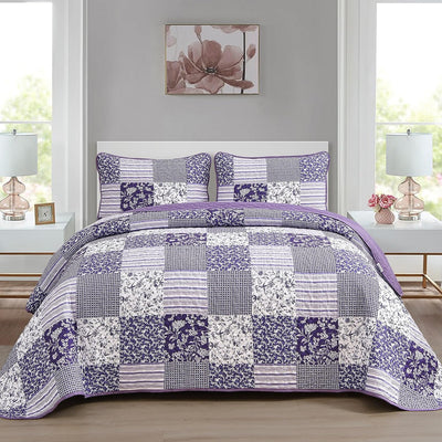 Harmonious Quilted bedspread and pillowcovers set: Perfect Balance of Style - Queen size