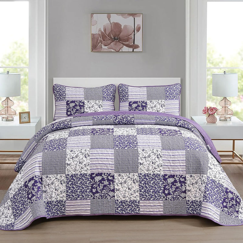 Harmonious Quilted bedspread and pillowcovers set: Perfect Balance of Style - Queen size Payday Deals