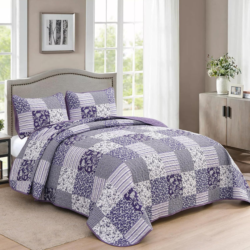 Harmonious Quilted bedspread and pillowcovers set: Perfect Balance of Style - Queen size Payday Deals