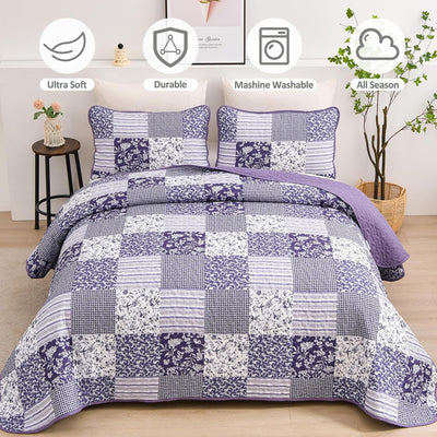 Harmonious Quilted bedspread and pillowcovers set: Perfect Balance of Style - Queen size Payday Deals