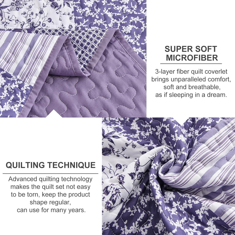 Harmonious Quilted bedspread and pillowcovers set: Perfect Balance of Style - Queen size Payday Deals