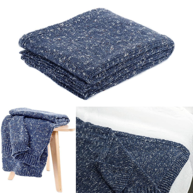 Havana Blue Woven Throw Rug 127 x 152 cm Payday Deals