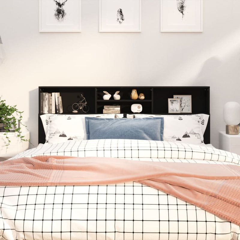 Headboard Cabinet Black 180 cm Payday Deals