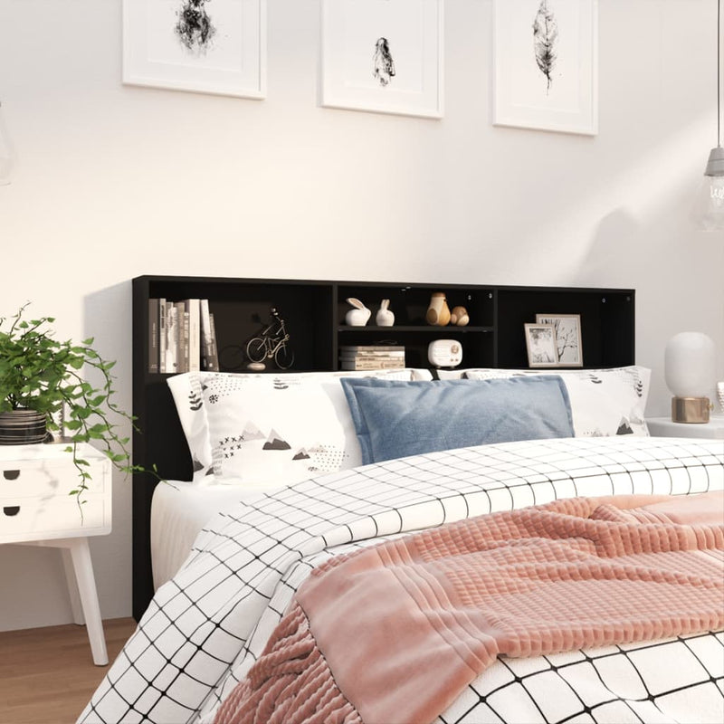 Headboard Cabinet Black 180 cm Payday Deals