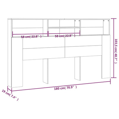 Headboard Cabinet Black 180 cm Payday Deals