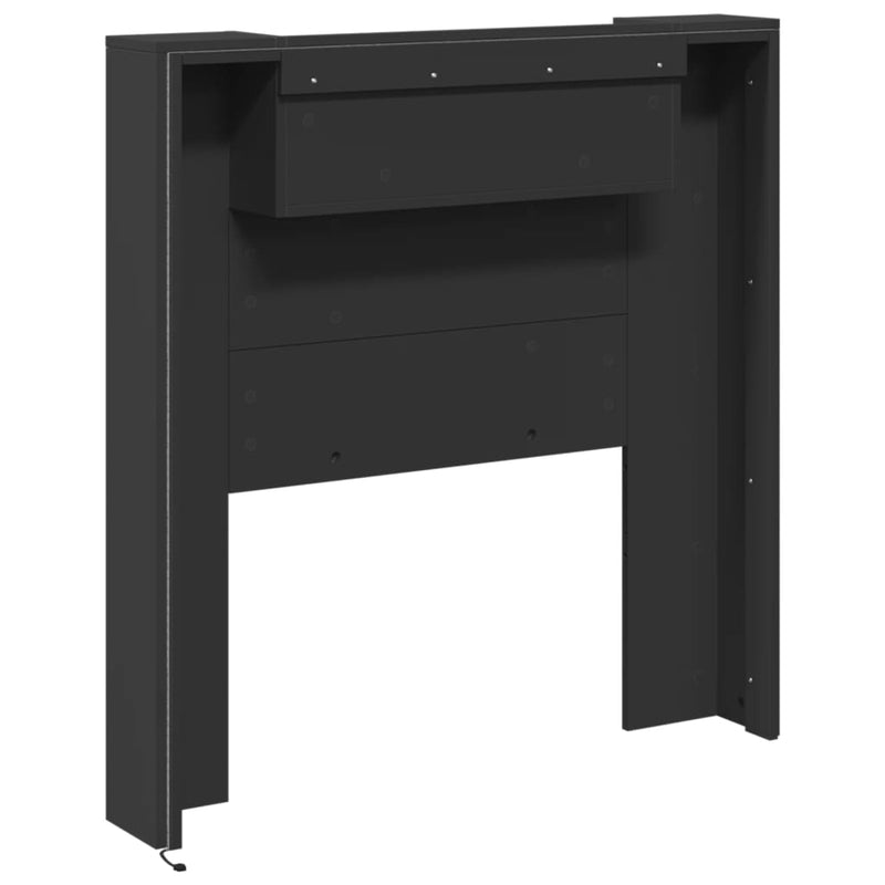 Headboard Cabinet with LED Black 100 cm Payday Deals