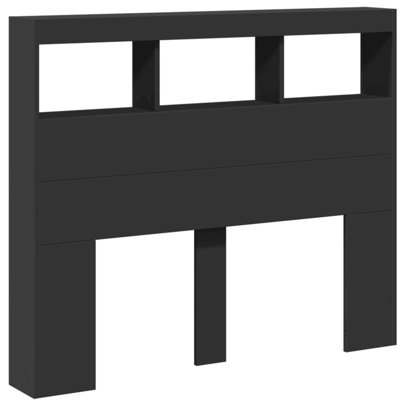 Headboard Cabinet with LED Black 120 cm Payday Deals