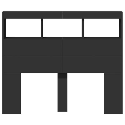Headboard Cabinet with LED Black 120 cm Payday Deals
