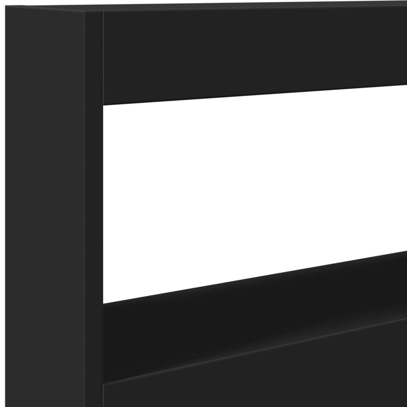 Headboard Cabinet with LED Black 120 cm Payday Deals