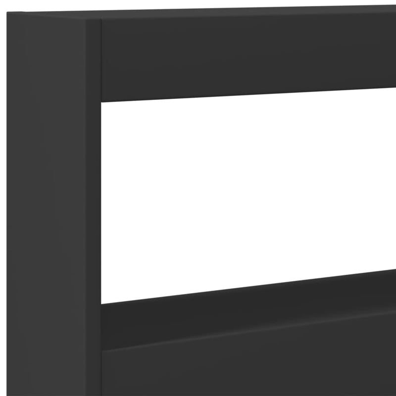 Headboard Cabinet with LED Black 180x17x102 cm Payday Deals