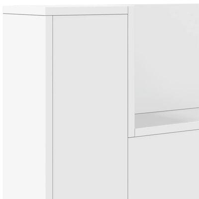 Headboard Cabinet with LED White 160x16.5x103.5 cm Payday Deals
