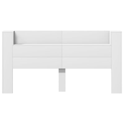 Headboard Cabinet with LED White 200x16.5x103.5 cm Payday Deals