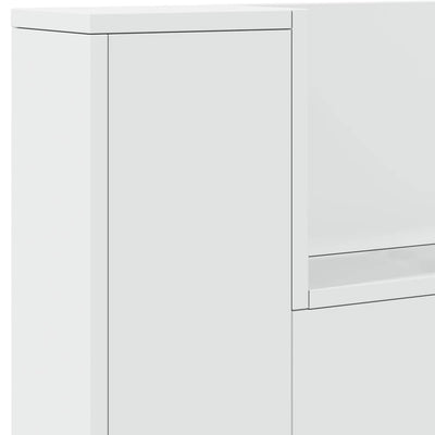 Headboard Cabinet with LED White 200x16.5x103.5 cm Payday Deals