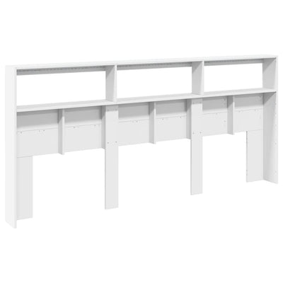 Headboard Cabinet with LED White 220x17x102 cm Payday Deals