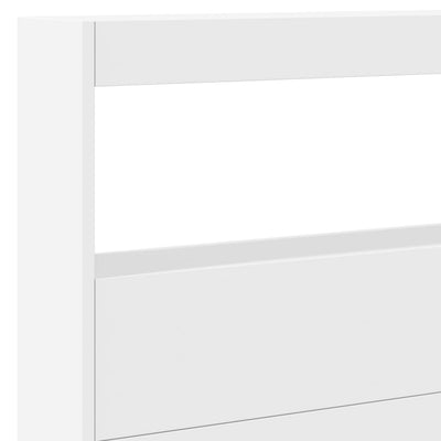 Headboard Cabinet with LED White 220x17x102 cm Payday Deals