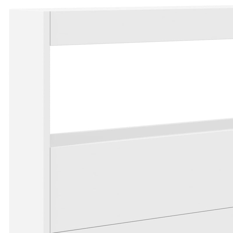Headboard Cabinet with LED White 220x17x102 cm Payday Deals