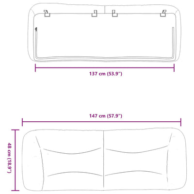 Headboard Cushion Black 137 cm Double Fabric Payday Deals