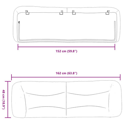 Headboard Cushion Black 152 cm Queen Fabric Payday Deals