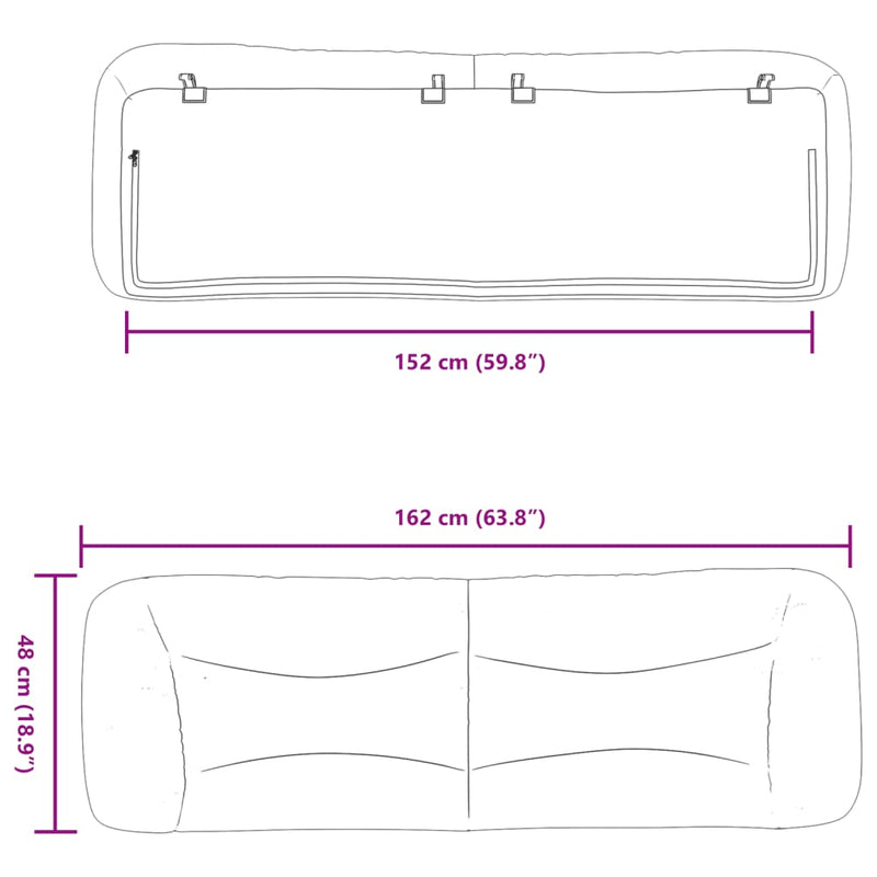 Headboard Cushion Black 152 cm Queen Fabric Payday Deals