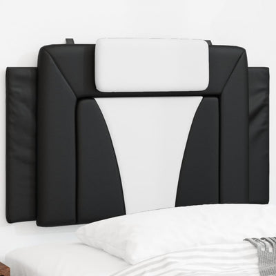 Headboard Cushion Black and White 90 cm Faux Leather