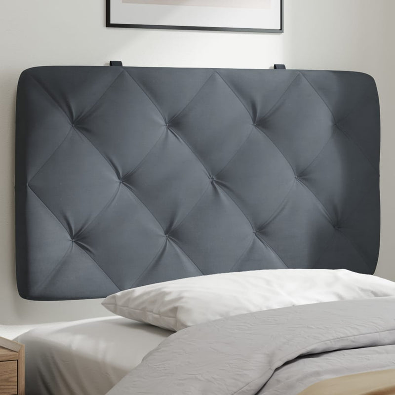 Headboard Cushion Dark Grey 90 cm Velvet Payday Deals