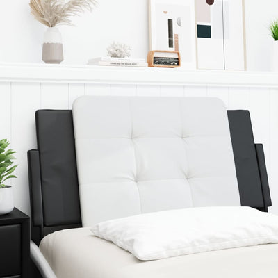 Headboard Cushion White and Black 107 cm Faux Leather
