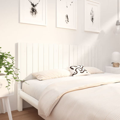 Headboard White 185.5x4x100 cm Solid Wood Pine