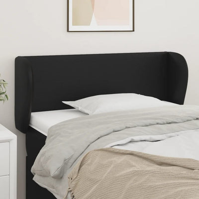 Headboard with Ears Black 103 cm Faux Leather