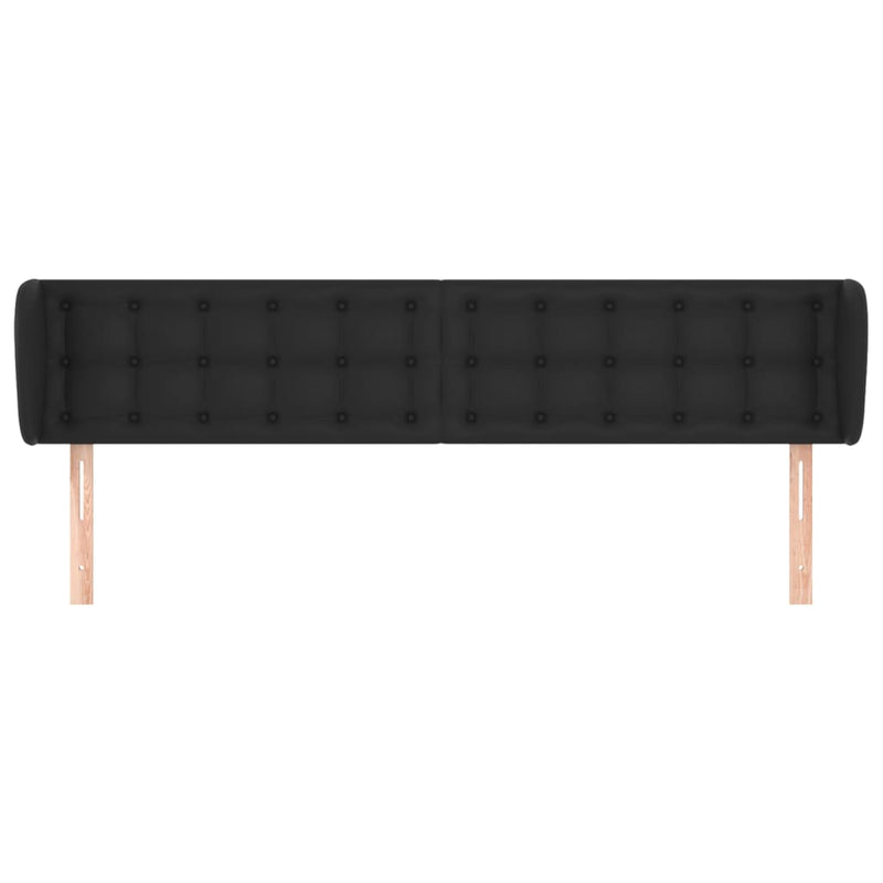 Headboard with Ears Black 163 cm Faux Leather Payday Deals