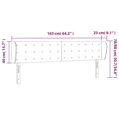 Headboard with Ears Black 163 cm Faux Leather Payday Deals
