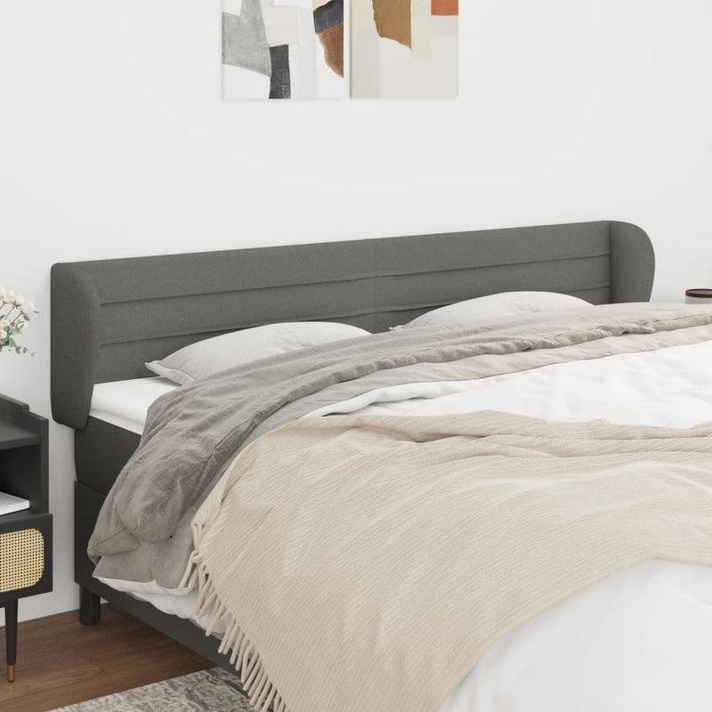 Headboard with Ears Dark Grey 163 cm Fabric Payday Deals