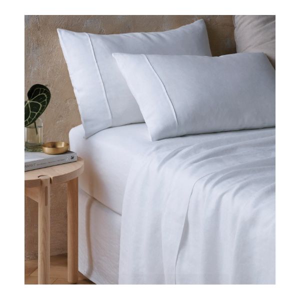 Hemp White Sheet Set by Vintage Design Homeware Queen Payday Deals