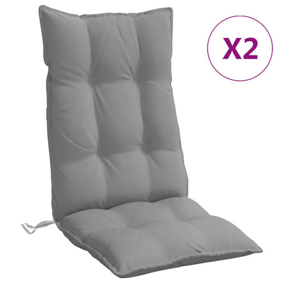 Highback Chair Cushions 2 pcs Grey Oxford Fabric Payday Deals