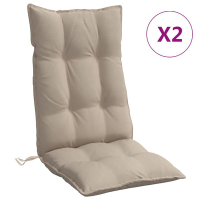Highback Chair Cushions 2 pcs Taupe Oxford Fabric Payday Deals