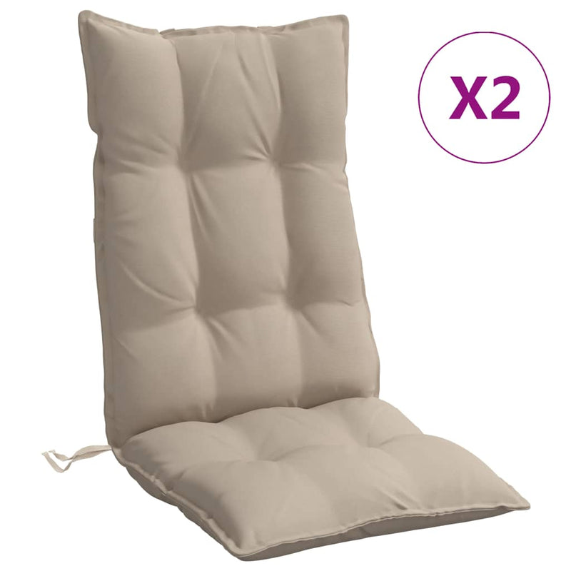 Highback Chair Cushions 2 pcs Taupe Oxford Fabric Payday Deals