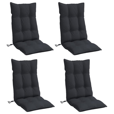 Highback Chair Cushions 4 pcs Black Oxford Fabric Payday Deals