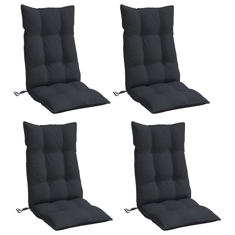 Highback Chair Cushions 4 pcs Black Oxford Fabric Payday Deals