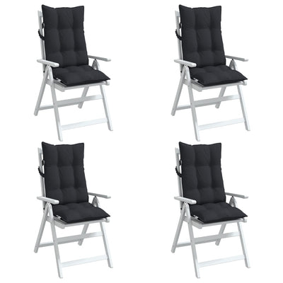 Highback Chair Cushions 4 pcs Black Oxford Fabric Payday Deals