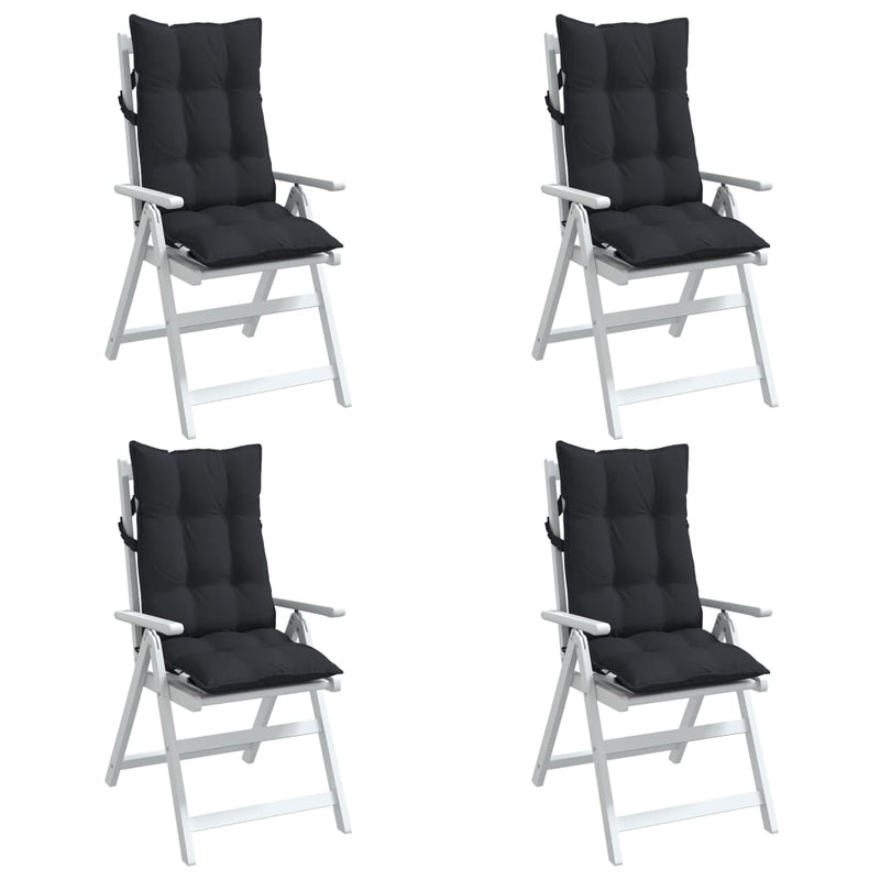 Highback Chair Cushions 4 pcs Black Oxford Fabric Payday Deals