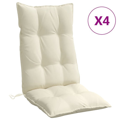 Highback Chair Cushions 4 pcs Cream Oxford Fabric Payday Deals