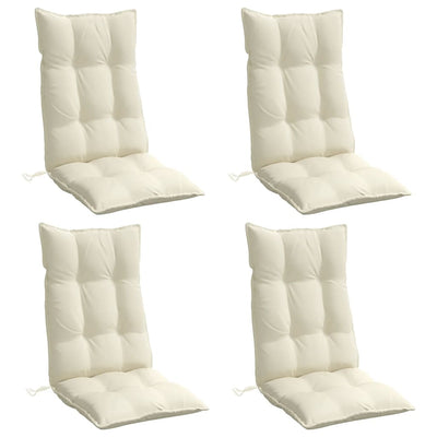 Highback Chair Cushions 4 pcs Cream Oxford Fabric Payday Deals