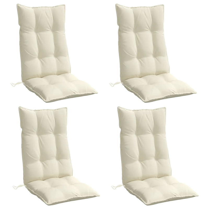 Highback Chair Cushions 4 pcs Cream Oxford Fabric Payday Deals