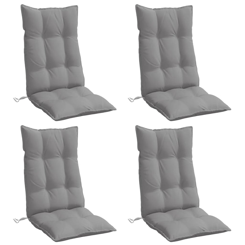 Highback Chair Cushions 4 pcs Grey Oxford Fabric Payday Deals