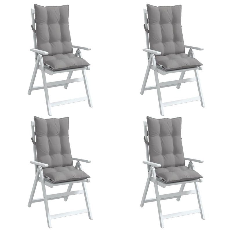 Highback Chair Cushions 4 pcs Grey Oxford Fabric Payday Deals